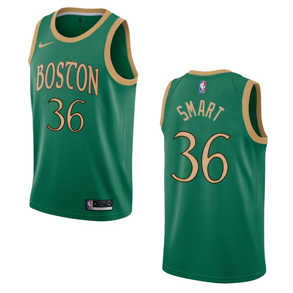 Men's Boston Celtics Marcus Smart #36 City 2019-20 Kelly Green Swingman Jersey 2401GITE